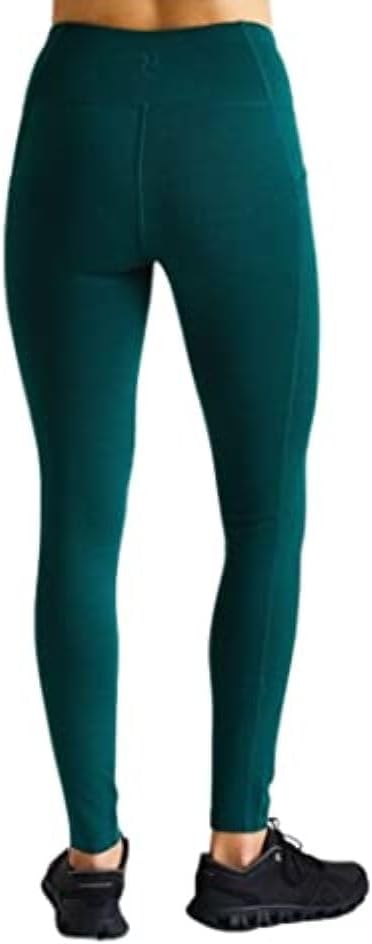 IBEX Women's Lizzi Wool Leggings with Pockets | Tummy Control Compression Yoga Pants for Women | Thermal High Waist Workout Leggings for Outdoor, Hiking, Running & Travel | Evergreen (X-Small)