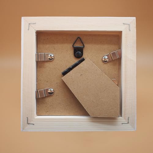 Image of 3x3 Picture Frame Solid Wood,White. Table Top or Wall Mount Photo Frames with Plastic Glass for 3x3 Inches Pictures, Modern Home Office Decor