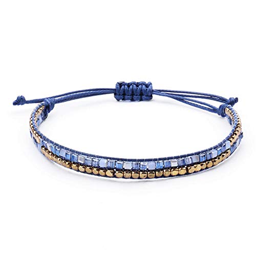 Bracelet tissé perlé le cadeau vintage idéal aux motifs ethniques fait main