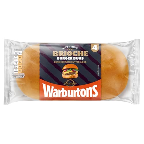 Warburtons 4 Sliced Brioche Burger Buns