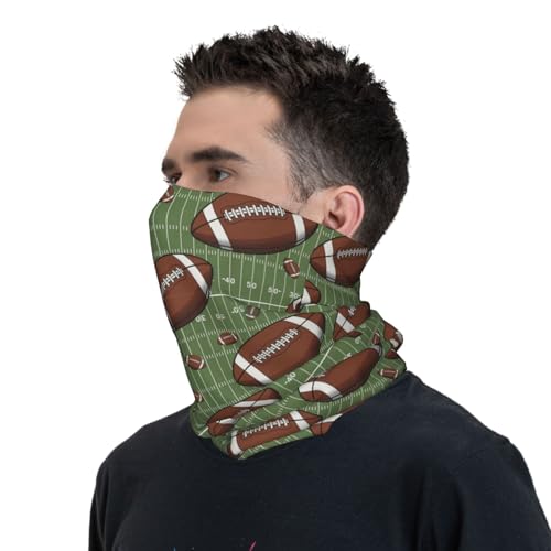 Women & Men Balaclava Neck Gaiter for Motorcycle, Skiing, Snowboarding, Retro Grunge American Football Field and Ball Cold Weather Fleece Lined Face Cover