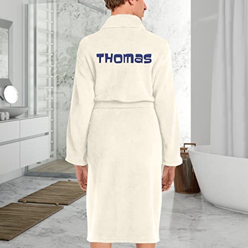TEEAMORE Personalized Embroidered Robes Custom Monogrammed Plush Microfleece Bathrobes4
