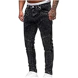 MKIOAKEv Herren Jeans Jogginghose Sweathose in Jeansoptik Jeans-Männer Slim Fit Herren- Herren Classics Denim Jogpants Sporthose Herren Cargo Jogging Pants Hose(3XL,Black)