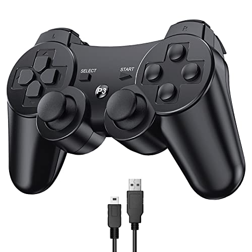 Diswoe Manette Sans Fil pour PS3 - Bluetooth avec Câble de Chargement USB et Double Vibration