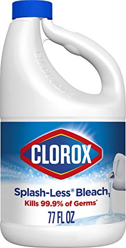Clorox Splash-Less Bleach, Disinfecting Bleach, Regular – 77 Fluid Ounce Bottle #TOP7
