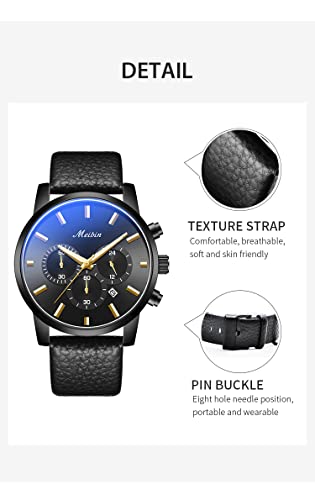 Leather Strap Waterproof Watch for Women - Quartz Casual Chronograph with Calendar - Women's Wrist Watch3