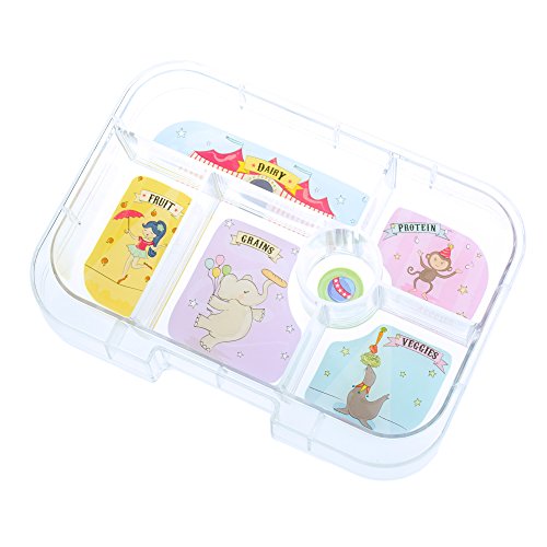 Yumbox Illustrated (6-compartment Circus Design) Bento Food Tray (Yumbox Outer Leakproof Shell Not Included)