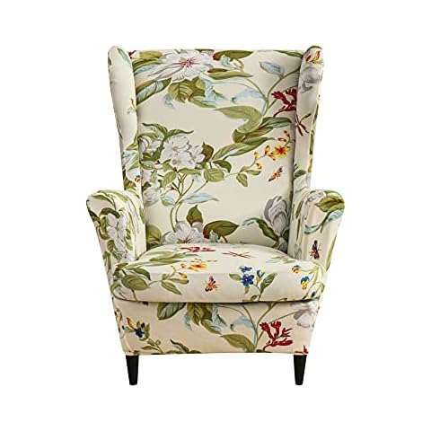 NILUOH Stretch Wingback Chair Cover with Cushion Cover
