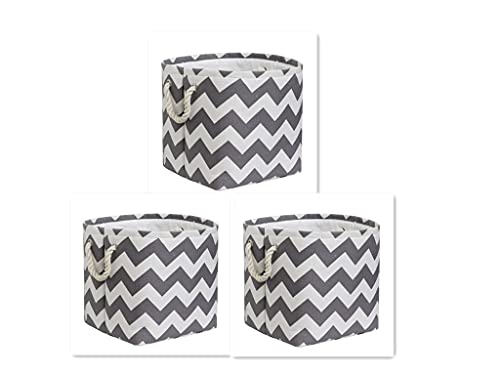wm Homebase 3er Set Aufbewahrungskörbe Aufbewahrungskorb aus Stoff Stoffkorb mit Kordel 33x33x30CM Cover
