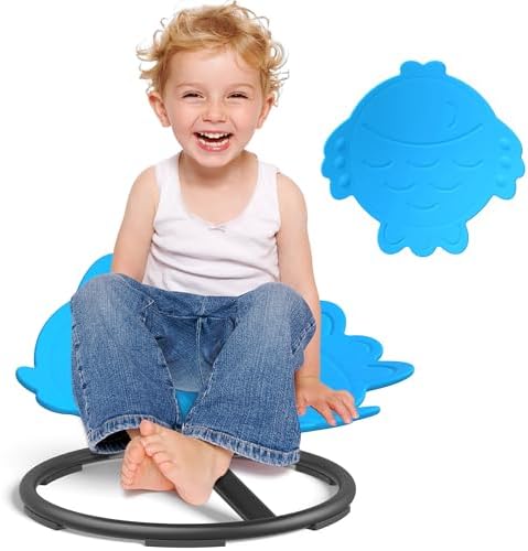 Kids Spinning Chair - 360° Spinning Kids Sensory Stool with 200lbs Max Cap Pre Assembled Sit and Spin Chair for Autism, Nonslip Sensory Swivel Stool for Balance Coordination Focus for School Home