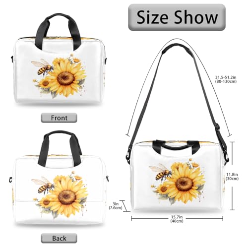 Bolso para portátil Watercolor Bee Sunflower 16 pulg miniatura 5