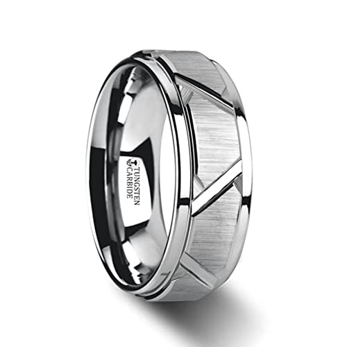 Alliance en tungstène homme brossée 8mm Vestige Roy Rose Jewelry