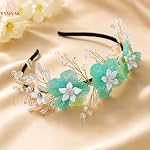 samyak pearl crystal hair band accessories for women girls stylish tiara headband for wedding party juda bun fashion for bridal hair decoration accessory