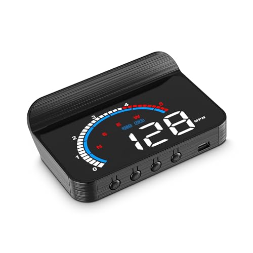Liiiyuan M13PLUS Heads Up Display for Cars, OBD2+GPS Car GPS Speedometer Display Speed,Time,Mileage,Single Trip,Time, Water Temperature and Multiple Alarm...