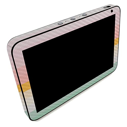 Image of MightySkins Carbon Fiber Skin Compatible with Amazon Echo Show 8 (Gen 2) - Horizon Stripes | Protective, Durable Textured Carbon Fiber Finish | Easy to Apply