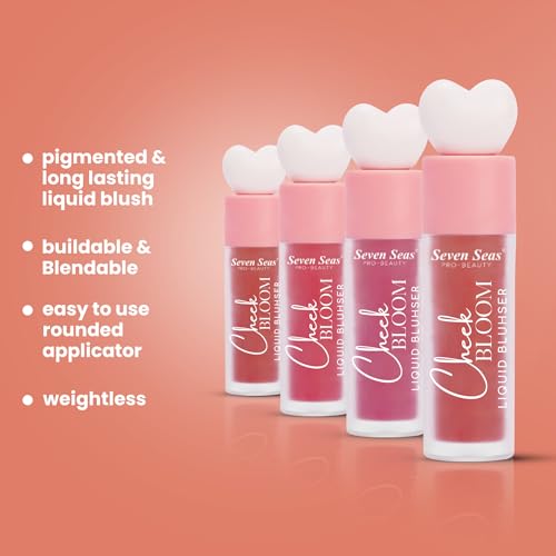Image of Seven Seas Cheek Bloom Liquid Blusher & Lip Gloss | Highly Pigmented | Long-lasting | Waterproof | Buildable & Blendable | All Skin Types | (Shade- 04 Natural Blush-5g)