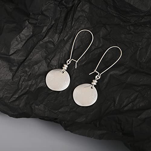 LILIE&WHITE Burnt Gold And Silver Round Disc Dangle Earrings For Women Statement Earrings Fashion Earrings Costume Jewelry For Women Boho Earrings4