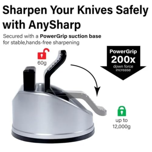 Image of Knife Scissors Sharpener Tool | Repairs, Restores & Sharpens Straight, Serrated & Kitchen Knives - Versatile Sharpening Tool for 3-Stage Blades