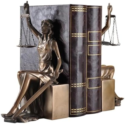 Roman Lady Statue of Justice, Decorative Bookend Sculpture for Ho...