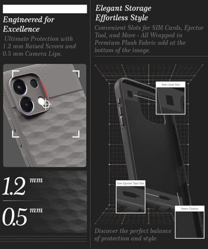 Image of WOW IMAGINE Back Cover for Oppo K13 5G with Hexa Cube Design | Ultra Slim Soft Rubberised Case | Inner Velvet Fabric | Matte Silicone Flexible Mobile Case | Camera Protection - Grey