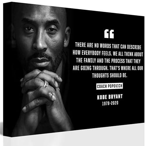 TYPTEK Kobe Bryant Black Inspirational Basketball Quote Wall Art Print - Motivational Sports Poster for Home, Office, Gym Decor for Fans of Black Mamba 12x18 inch