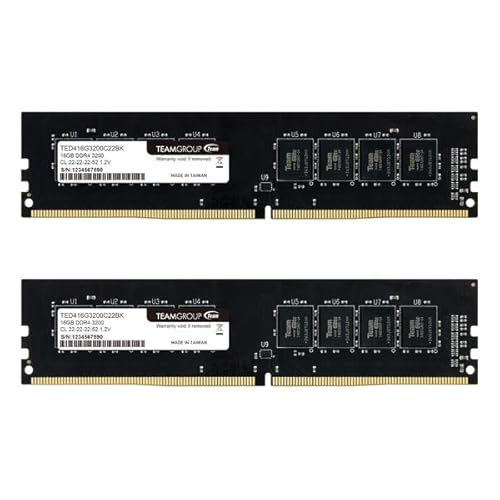 TEAM Team Elite DDR4-3200 PC4-25600 32GB 16GBx2 CL22 1.2V TED432G3200C22DC01