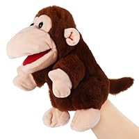 Animal Hand Puppets 11 Inch Sea Turtle Plush Dinosaur 5 Pcs Animals Hand Puppet Toys Role-Play Toy Puppets for Kids Storytelling Imaginative Pretend Play Teaching Preschool(Monkey)