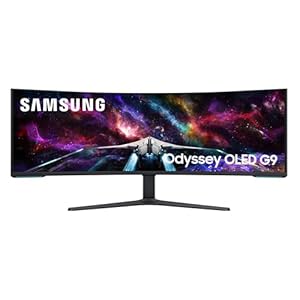Samsung Odyssey Neo G95NC Curved Gaming Monitor, 57 Zoll, VA-Panel, 7.680 x 2.160 Pixel, Quantum Mini LED, Freesync Premium Pro, Bildwiederholrate 240 Hz, Reaktionszeit 1 ms (G/G), Weiß