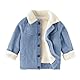 Volunboy Baby Jungen Cordjacke mit Sherpa-Innenfutter, Fleece Gefüttert Gepolsterte Corduroy Winterjacke(12-15 Monate,Hellblau,Größe 80)