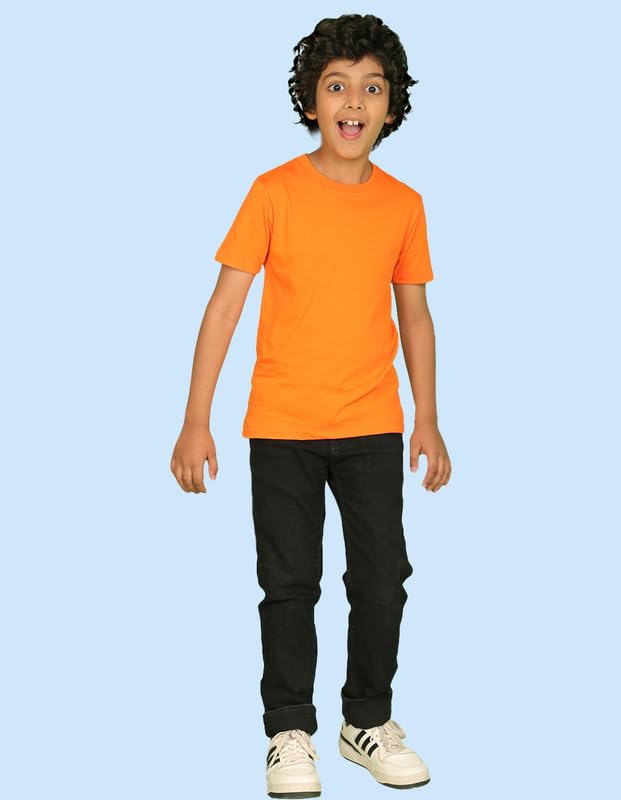 Image of Nusyl Boys Half Sleeves Solid T-Shirt for Kids | Soft Cotton Blend | Comfortable Regular Fit | Casual 2-16 Years | Multiple Colors & Pack Options