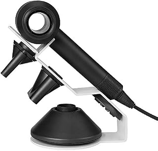 MoYouno Suitable for Dyson Hair Dryer Stand Holder,Dyson Airwrap Bathroom Organiser for Dyson Hairdryer Care Tools, Nozzle Holder, Power Plug Holder, White