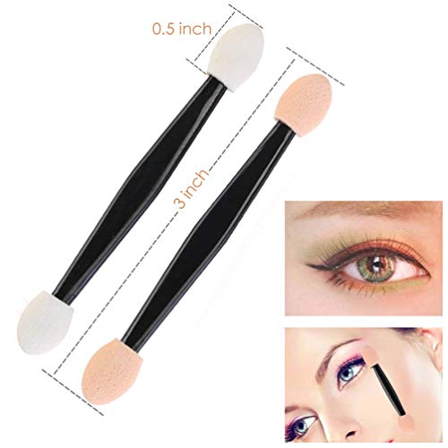 Jassins 50 Pack Eyeshadow Applicators, Disposable Eyeshadow Sponge Brush, Double-Sided Eye Makeup Sponge Applicators #TOP4