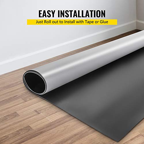 Image of VEVOR Dance Floor Roll, 1.5mm PVC Dance Flooring Marley Dance Practice Floor Portable Grey /Black Roll Out Dance Floor Non-Slide & Wearproof Dance Mat for Ballet(6.6 x 15.7 ft, 6.6 x 49.2 ft)