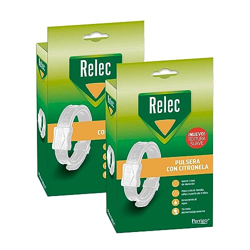 PACK 2 - Relec Pulsera Blanca antimosquitos con citronela para toda la familia a partir de 3 años