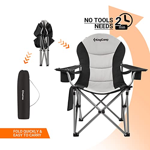 KingCamp Folding Portable Camping Chairs KC2008_BLACK/MEDIUMGREY-US の商品画像 5