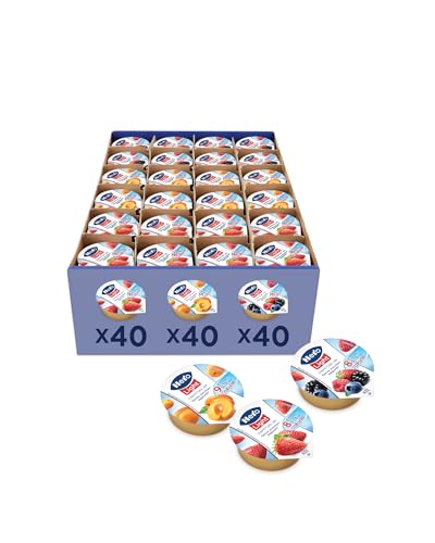 Hero Confettura Light Gusti Assortiti Albicocche, Fragole, Frutti di Bosco, Confezione da 120 Porzioni in Alluminio da 20g, Frutta di Alta Qualità, Senza Conservanti e Senza Coloranti