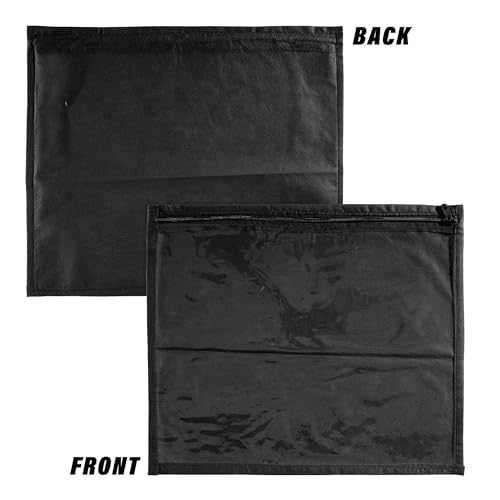 Image of Kuber Industries Non-Woven Foldable Saree Covers With Zip| Single Saree Storage Bags |Clothes Organiser For Wardrobe |Transparent Top With Premium Zipper|Pack Of 12 (Black)