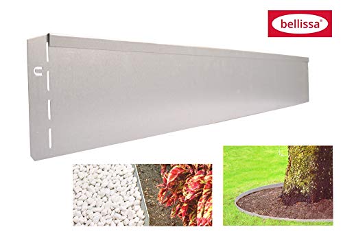 bellissa lawn edging made of metal - sheet steel hot-dip galvanised, silver-coloured - 118 x 12.5 cm, length 1.15 m to 57.5 m - with patented connection technology