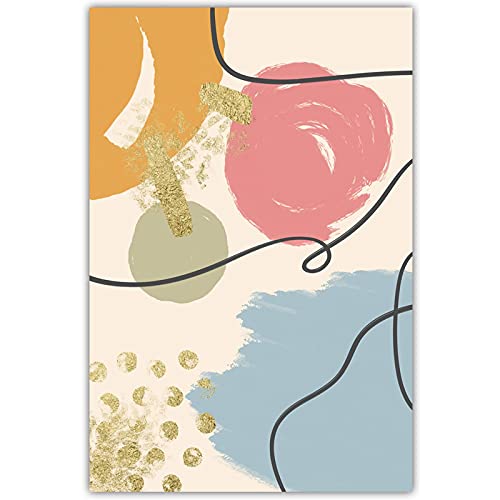 Affiche d'art mural de qualité supérieure avec lignes d'or et design abstrait 70x100