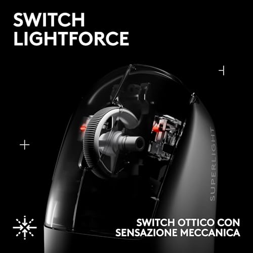 PRO X SUPERLIGHT 2 SE mouse gaming wireless, mouse Pro-Grade da 60 g con 5 pulsanti programmabili, sensore a 44.000 DPI, >888 IPS, velocità di aggiornamento 1 kHz, USB-C, PC/Mac - Rosso - Mouse gaming - Immagine 4