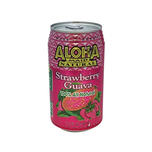 CASE OF 24 - ALOHA MAID 100% ALL NATURAL JUICE DRINK, MAKE IN HAWAII (STRAWBERRY GUAVA)
