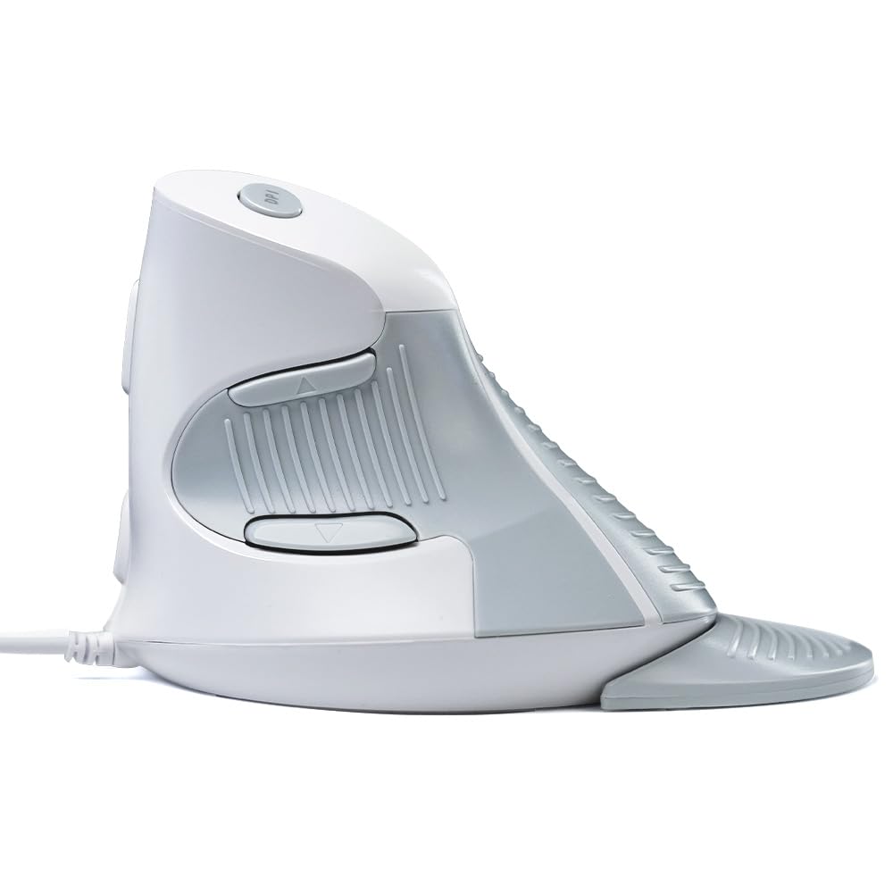 DELUX Wired Ergonomic Vertical Mouse, Vertical Mouse for Medium Hands, Removable Wrist Rest, Silent Click Ergo Mouse, Up to 4200 DPI, 6 Programmable Buttons, Compatible with Laptop/PC (M618XU-White)-image-6