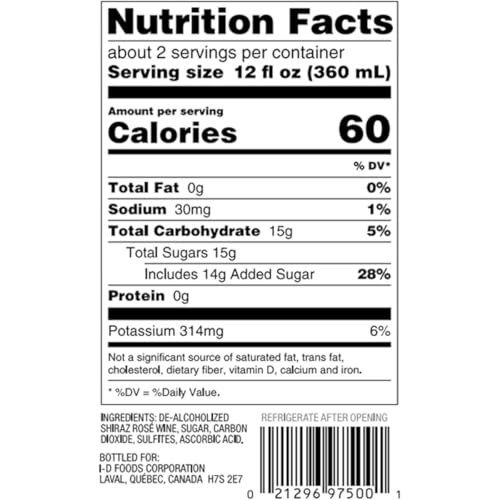 Image of ST. REGIS Non-Alcoholic Shiraz Rose 25.4 Fl Oz (1 Pack) - Low Calorie and Sugar - Raspberry Pink Fruity Rich Flavor from North of Spain - Paleo Diet