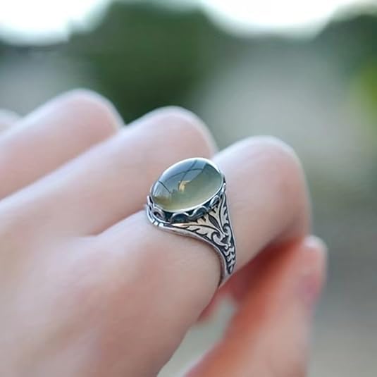 Q&D&S Silver Mood Ring for Women Vintage Rings FOR MEN Control Statement Ring Color Change Mood Rings Jewelry