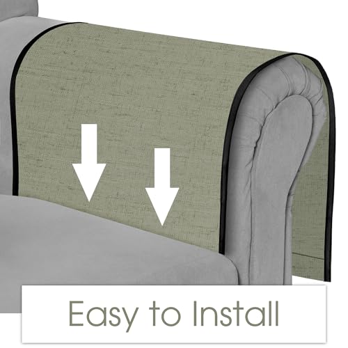 image for Joywell Linen Armchair Caddy Remote Control Holder for TV Recliner 6 P