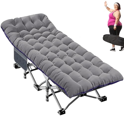 DoCred XXL Catres Plegables para Dormir Adultos, Camastro Plegable de Campismo con Colchón, Cama Portátil con Bolsa de Transporte para Acampar Viaje...