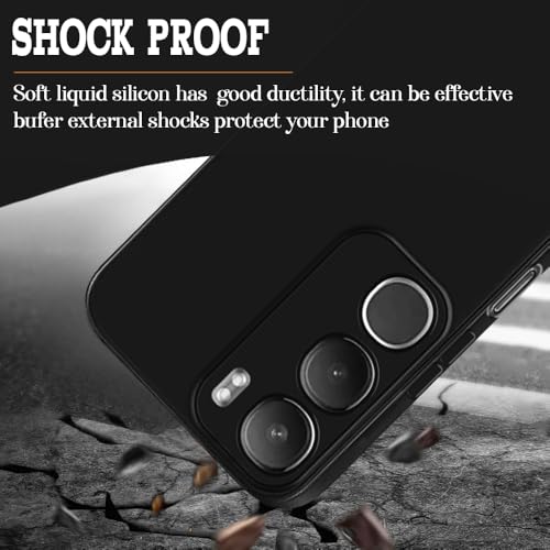 Image of Back Cover for Vivo Y29 5G / Y19s 4G | Full Camera Protection | Premium Liquid Silicon Case | Flexible Bumper Case for Vivo Y29 5G / Y19s 4G (Black)