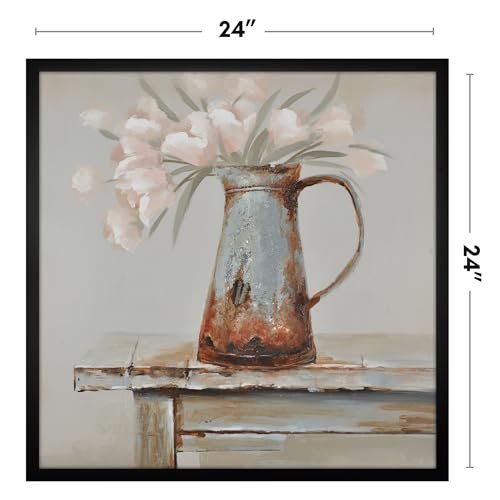 Image of Americanflat 24x24 Picture Frame with Polished Plexiglass - Streamline Collection - Thin Border Square Frame for Wall Display - Hanging Hardware Included - Black