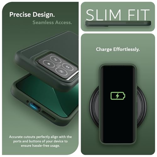 Image of TUDIA DualShield Grip Designed for Xiaomi 14 5G Back Cover (2024), [MergeGrip] Military Grade Dual Layer Shockproof Slim Tough Heavy Duty Protection - Pine Green