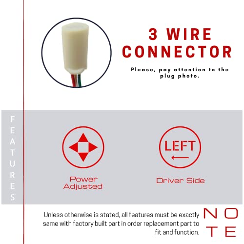 Spieg To1320309 Driver Side Mirror Replacement For Toyota Rav4 2013-2015 Power Adjusted Non Heated Textured Black 3Pin (Lh) #TOP6